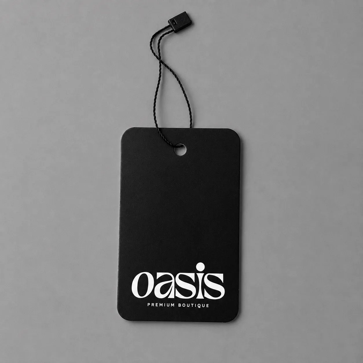 Custom-shaped one-piece branded tag